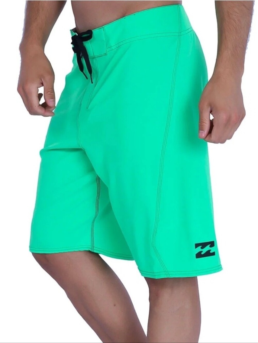 Billabong Men’s Bright Green Boardshorts with Black Drawstring